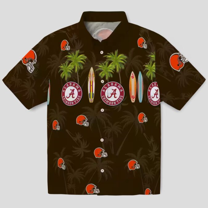 NFL Cleveland Browns Game Day Hawaiian Shirt, Surfboard Palm Summer Shirt