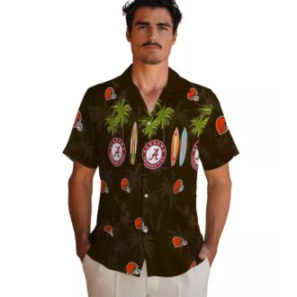 NFL Cleveland Browns Game Day Hawaiian Shirt, Surfboard Palm Summer Shirt