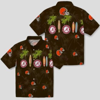 NFL Cleveland Browns Game Day Hawaiian Shirt, Surfboard Palm Summer Shirt