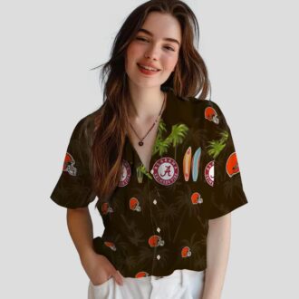 NFL Cleveland Browns Game Day Hawaiian Shirt, Surfboard Palm Summer Shirt