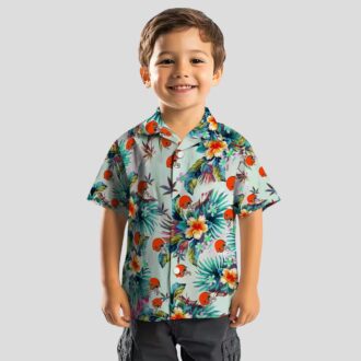 NFL Cleveland Browns Hawaiian Button Up Shirt, Summer Green Foliage Luau Outfit
