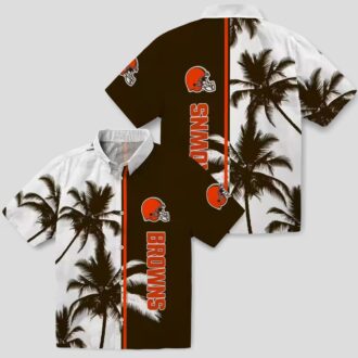 NFL Cleveland Browns Palm Tree Hawaiian Shirt, Brown White Summer Outfit
