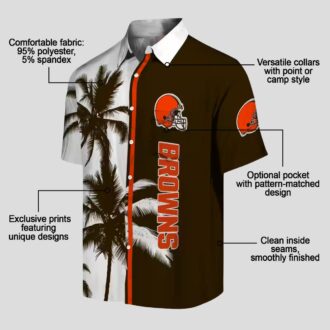 NFL Cleveland Browns Palm Tree Hawaiian Shirt, Brown White Summer Outfit