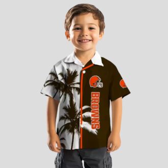 NFL Cleveland Browns Palm Tree Hawaiian Shirt, Brown White Summer Outfit