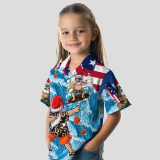 NFL Cleveland Browns Surfing Santa Hawaiian Shirt, Holiday Beach Outfit