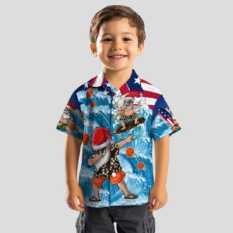 NFL Cleveland Browns Surfing Santa Hawaiian Shirt, Holiday Beach Outfit