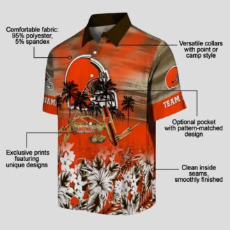 Personalized Cleveland Browns Hawaiian Shirt, Tropical Canoe Print Summer Outfit