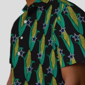 Best Dallas Cowboys Hawaiian Shirt, Black Green Corn Motif NFL Summer Outfit