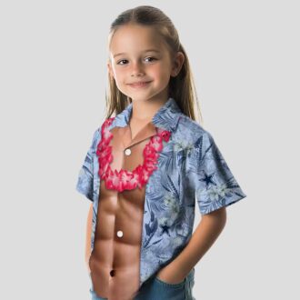 Blue Chest Illusion Dallas Cowboys Hawaiian Shirt, Perfect Tropical Aloha NFL Fan Apparel