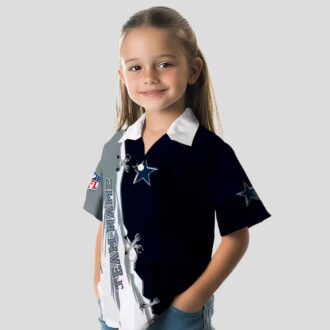 Custom Dallas Cowboys Hawaiian Shirt, Blue & White Edgy Streaks for Summer & Game Day