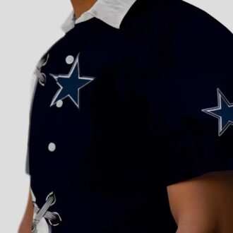 Custom Dallas Cowboys Hawaiian Shirt, Blue & White Edgy Streaks for Summer & Game Day