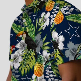 Custom Dallas Cowboys Hawaiian Shirt, Blue Green Tropical Toucan NFL Summer Outfit