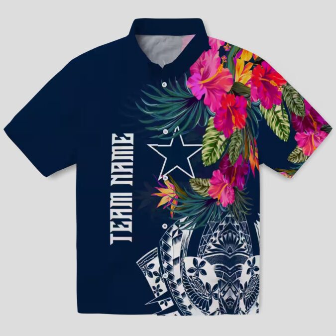 Dallas Cowboys Aloha Hawaiian Shirt, Polynesian Tropical NFL Summer Outfit for Fans