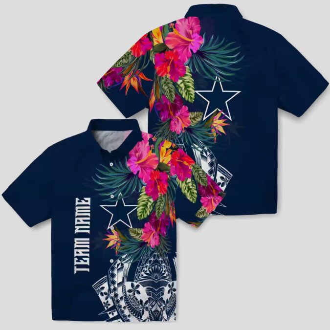 Dallas Cowboys Aloha Hawaiian Shirt, Polynesian Tropical NFL Summer Outfit for Fans