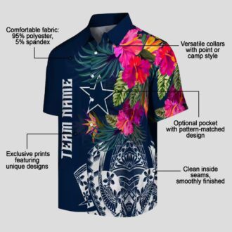 Dallas Cowboys Aloha Hawaiian Shirt, Polynesian Tropical NFL Summer Outfit for Fans