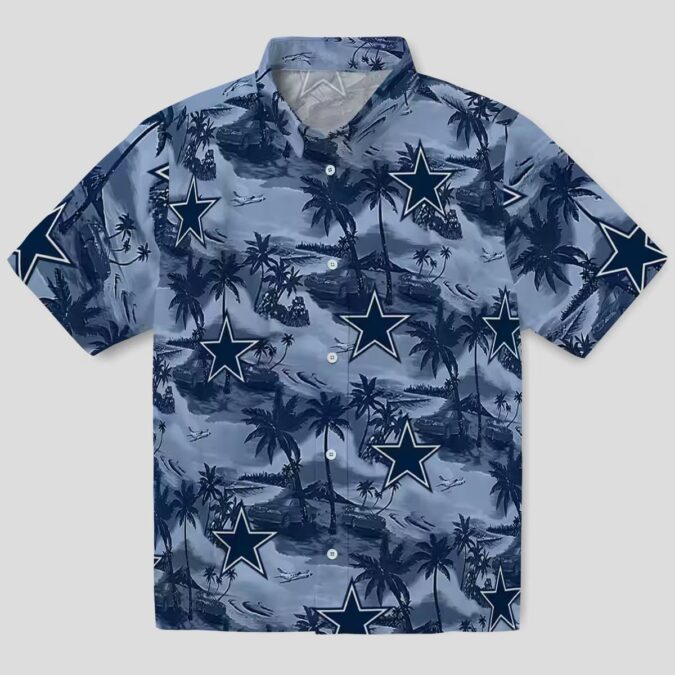 Dallas Cowboys Beach Hawaiian Shirt, Coastal Palms Summer NFL Fans Aloha Shirt