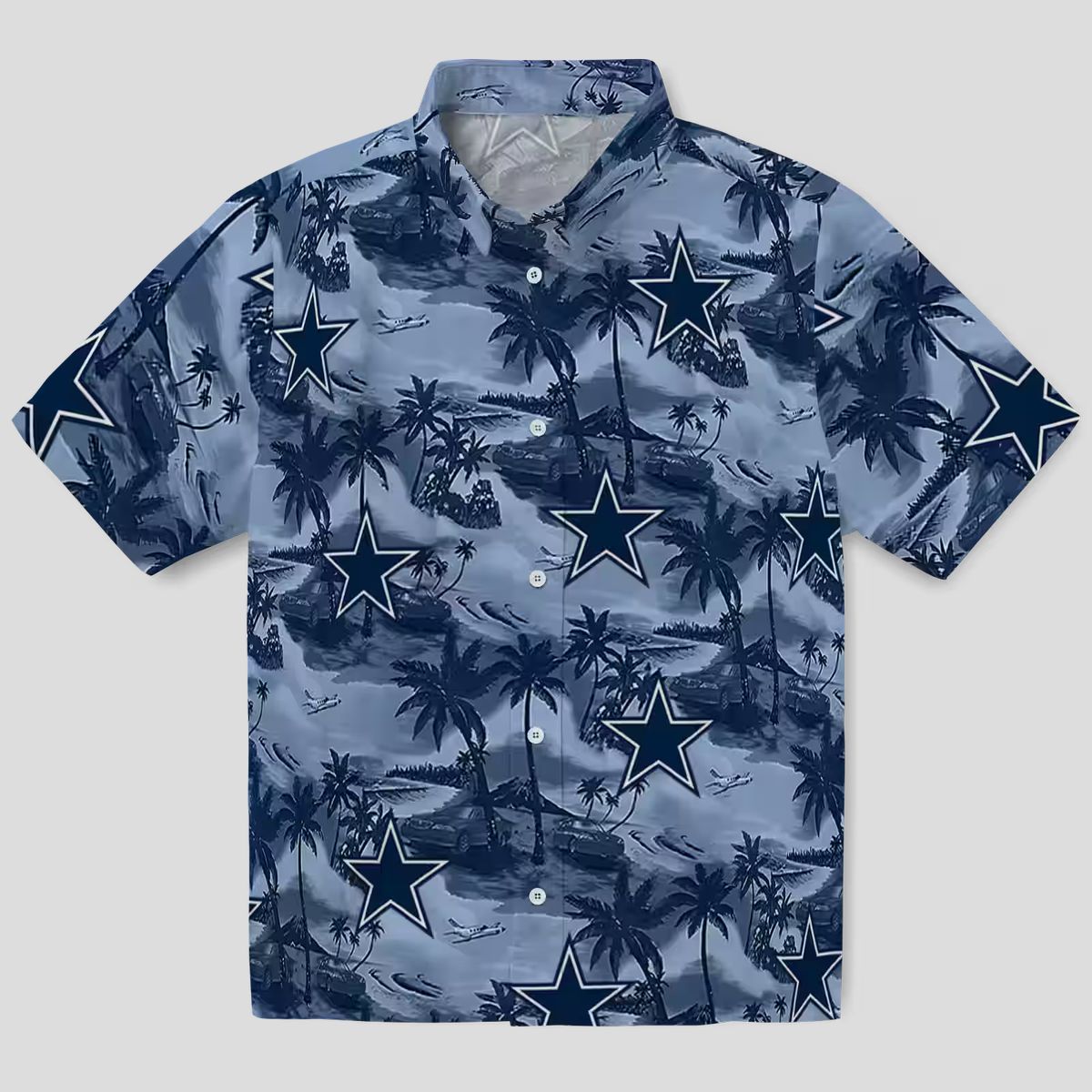 Dallas Cowboys Beach Hawaiian Shirt, Coastal Palms Summer NFL Fans Aloha Shirt