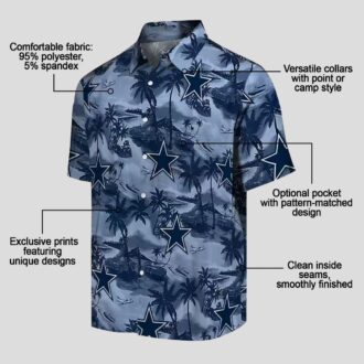Dallas Cowboys Beach Hawaiian Shirt, Coastal Palms Summer NFL Fans Aloha Shirt