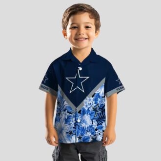 Dallas Cowboys Blue Floral Chevron Hawaiian Shirt, Custom NFL Beach Shirt for Summer