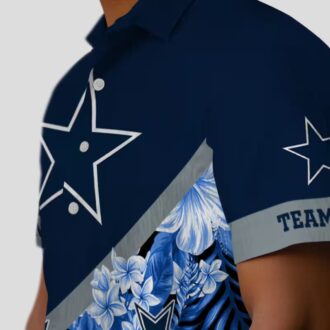 Dallas Cowboys Blue Floral Chevron Hawaiian Shirt, Custom NFL Beach Shirt for Summer