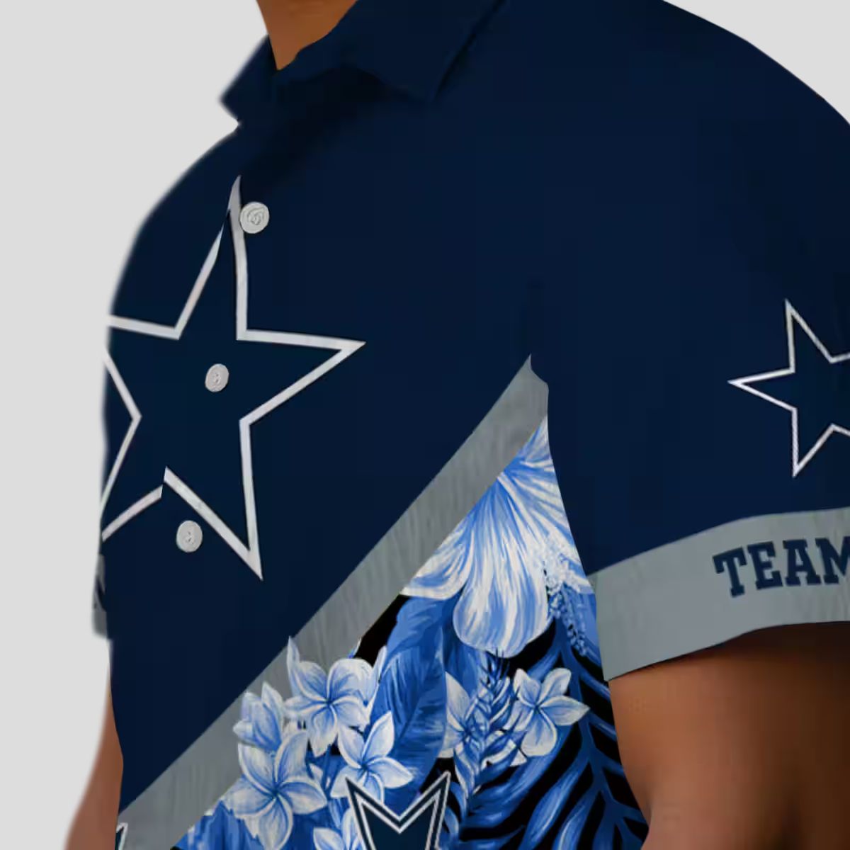 Dallas Cowboys Blue Floral Chevron Hawaiian Shirt, Custom NFL Beach Shirt for Summer