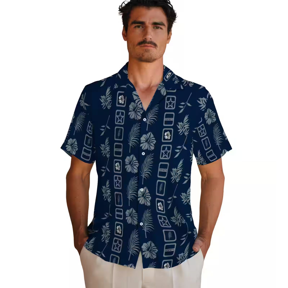 Dallas Cowboys Blue Floral Hawaiian Shirt, Game Day & Beach Outfit for NFL Fans