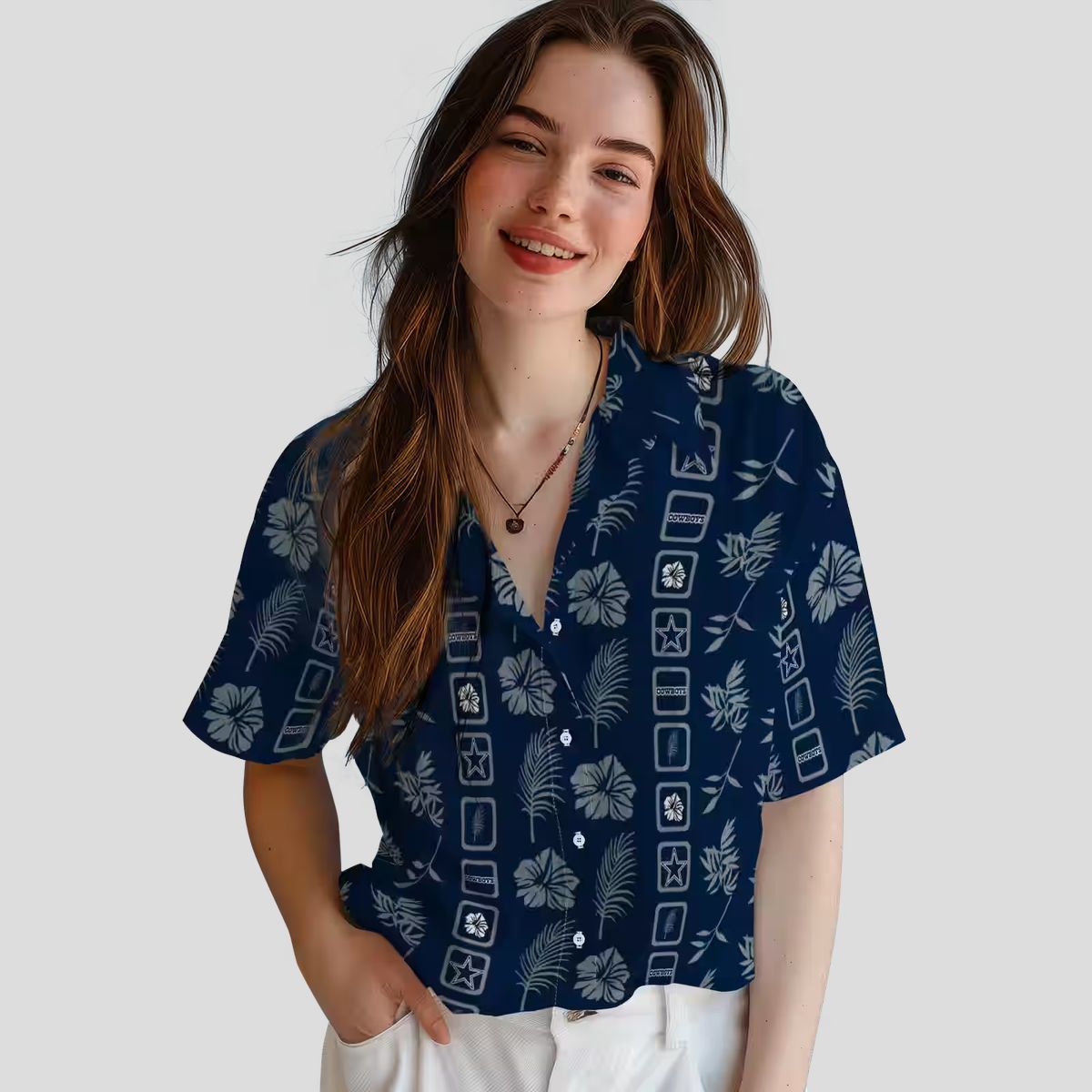 Dallas Cowboys Blue Floral Hawaiian Shirt, Game Day & Beach Outfit for NFL Fans