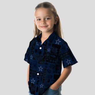 Dallas Cowboys Hawaiian Shirt, Tropical Patchwork Aloha Beach Shirt for NFL Fans