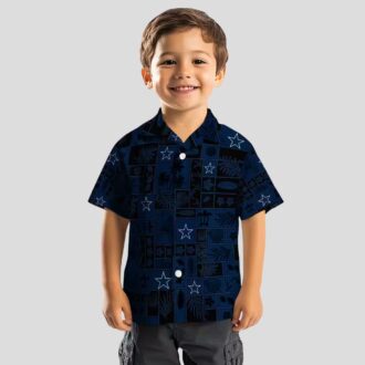 Dallas Cowboys Hawaiian Shirt, Tropical Patchwork Aloha Beach Shirt for NFL Fans