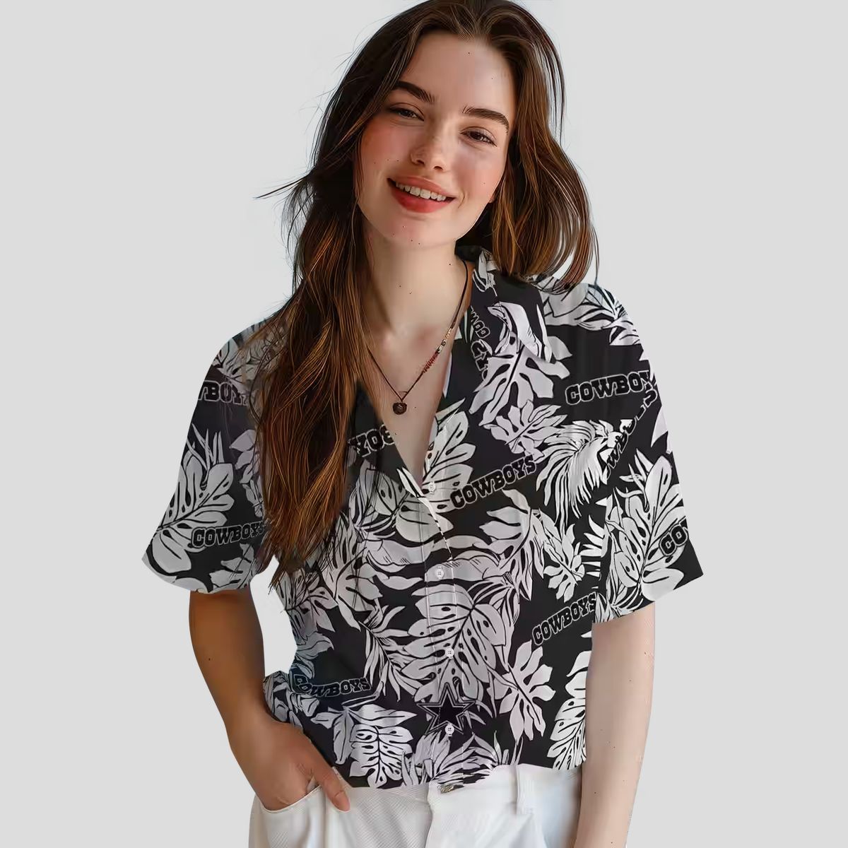 Dallas Cowboys Monstera Leaf Hawaiian Shirt, Tropical NFL Beach Shirt for Football Lovers