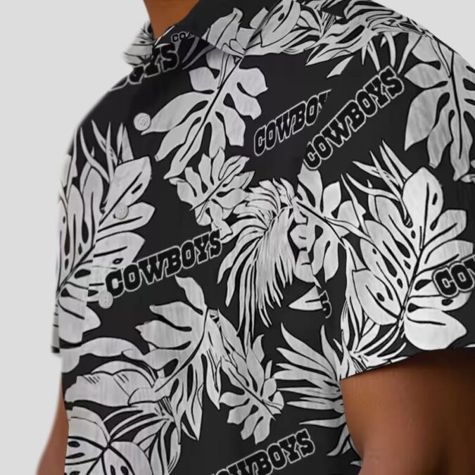 Dallas Cowboys Monstera Leaf Hawaiian Shirt, Tropical NFL Beach Shirt for Football Lovers