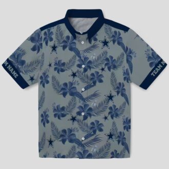 Dallas Cowboys Silver Hawaiian Shirt, Custom Botanical NFL Beach Shirt for Summer
