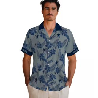 Dallas Cowboys Silver Hawaiian Shirt, Custom Botanical NFL Beach Shirt for Summer