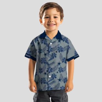 Dallas Cowboys Silver Hawaiian Shirt, Custom Botanical NFL Beach Shirt for Summer