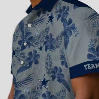 Dallas Cowboys Silver Hawaiian Shirt, Custom Botanical NFL Beach Shirt for Summer