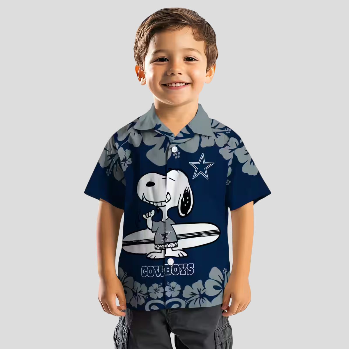 Dallas Cowboys Snoopy Surf Hawaiian Shirt, NFL Beach Shirt in Blue & White for Vacation