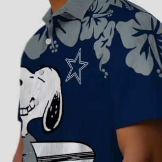 Dallas Cowboys Snoopy Surf Hawaiian Shirt, NFL Beach Shirt in Blue & White for Vacation