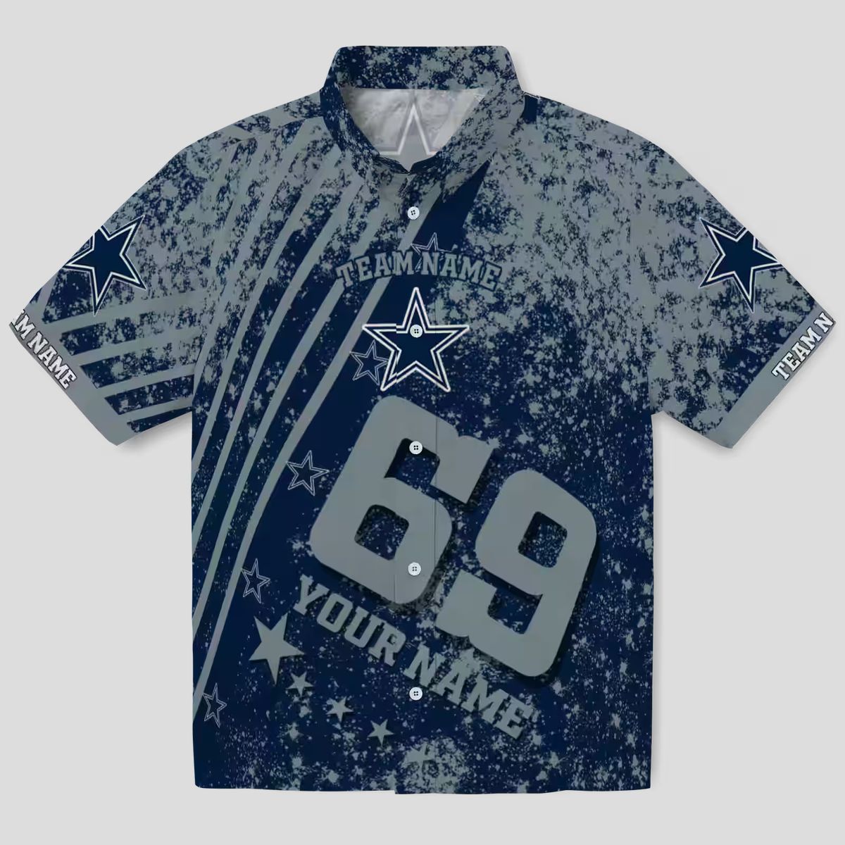 Dallas Cowboys Star Stripes Blue Hawaiian Shirt, Custom NFL Beachwear for Football Fans