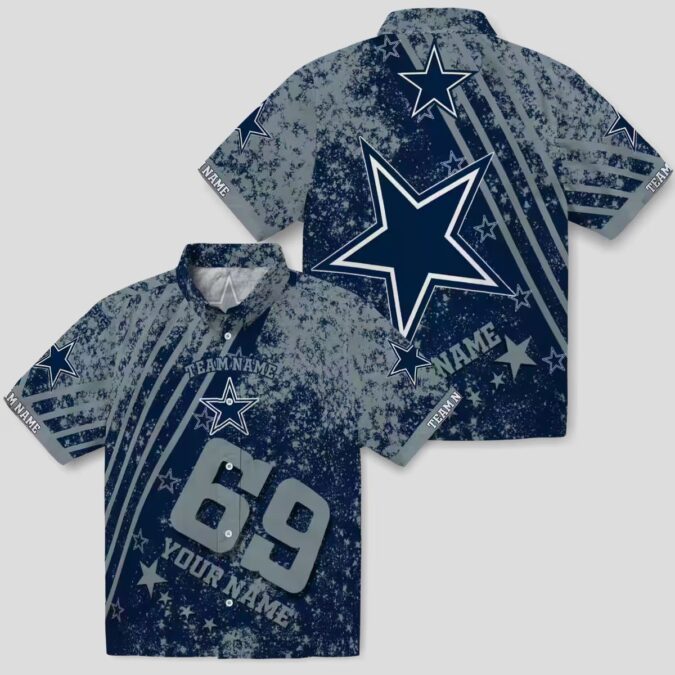 Dallas Cowboys Star Stripes Blue Hawaiian Shirt, Custom NFL Beachwear for Football Fans