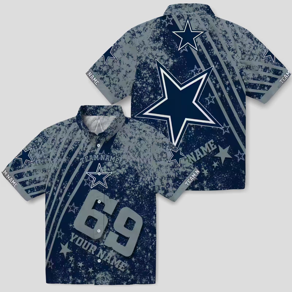 Dallas Cowboys Star Stripes Blue Hawaiian Shirt, Custom NFL Beachwear for Football Fans