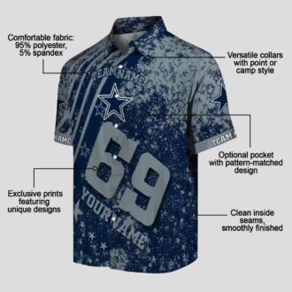Dallas Cowboys Star Stripes Blue Hawaiian Shirt, Custom NFL Beachwear for Football Fans