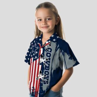 Dallas Cowboys Stitched Flag Hawaiian Shirt, NFL Team Aloha Shirt for Football Fans