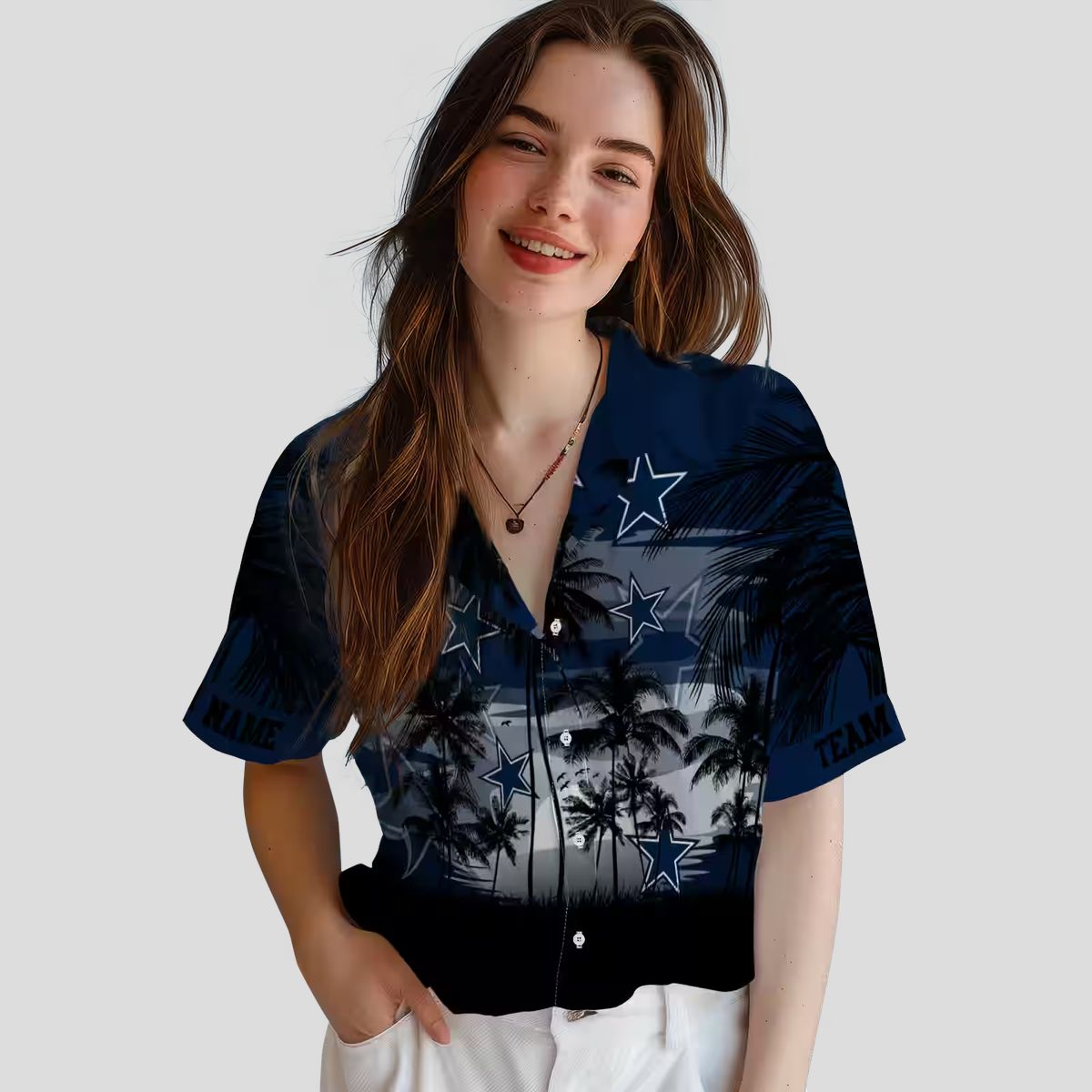Dallas Cowboys Summer Hawaiian Shirt, Tropical Sunset NFL Vacation Shirt for Men