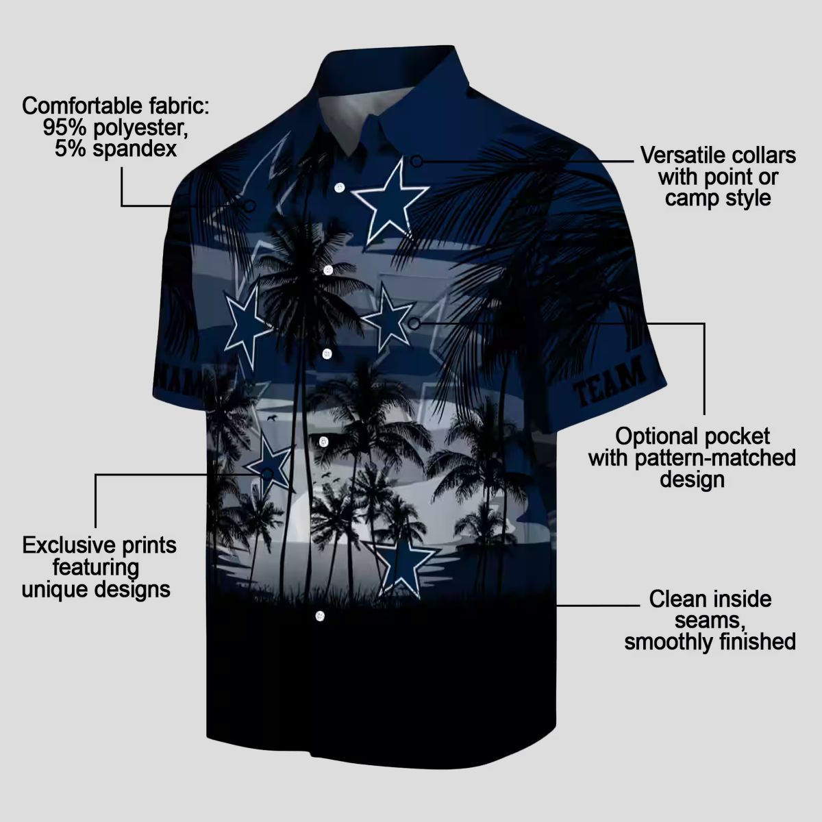 Dallas Cowboys Summer Hawaiian Shirt, Tropical Sunset NFL Vacation Shirt for Men