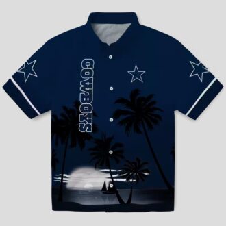 Dallas Cowboys Sunset Hawaiian Shirt, NFL Summer Beach Aloha Shirt for Men