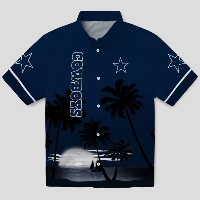 Dallas Cowboys Sunset Hawaiian Shirt, NFL Summer Beach Aloha Shirt for Men