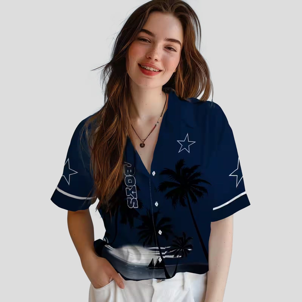 Dallas Cowboys Sunset Hawaiian Shirt, NFL Summer Beach Aloha Shirt for Men