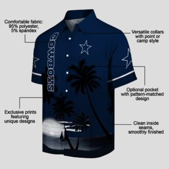 Dallas Cowboys Sunset Hawaiian Shirt, NFL Summer Beach Aloha Shirt for Men