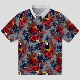 Dallas Cowboys Tropical Hawaiian Shirt, NFL Team Beach Shirt with Floral & Toucan Print