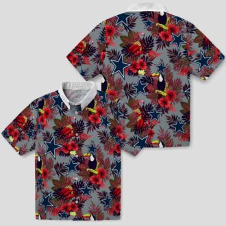 Dallas Cowboys Tropical Hawaiian Shirt, NFL Team Beach Shirt with Floral & Toucan Print